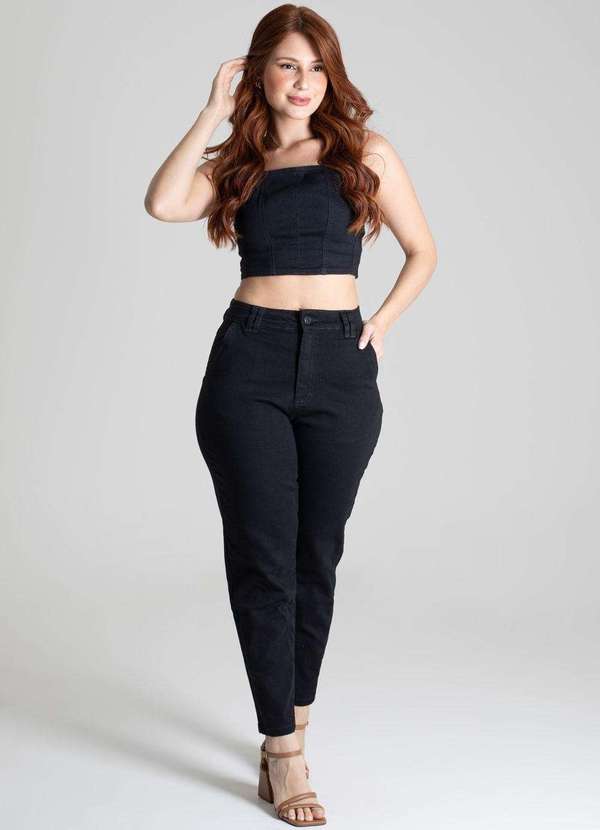 Sawary - Calça Sarja Sawary Mom - 275285 Preto 2