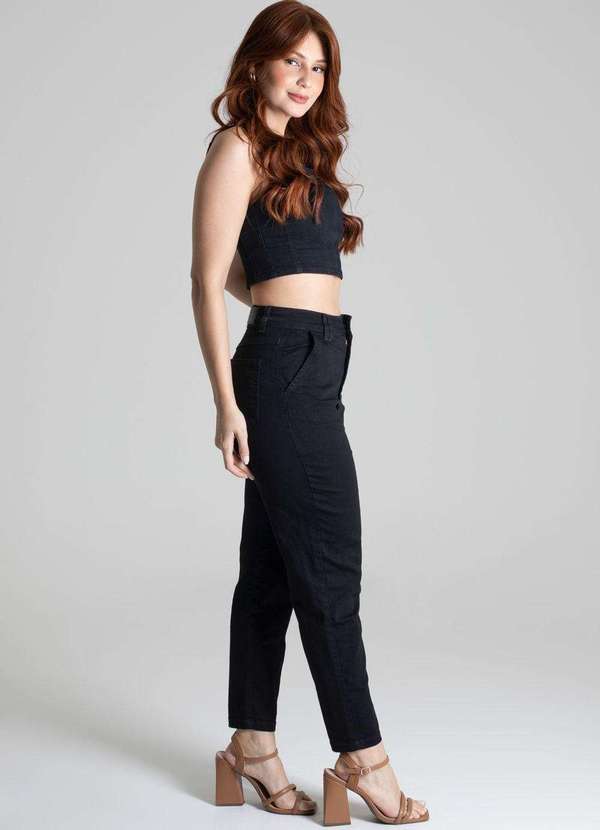 Sawary - Calça Sarja Sawary Mom - 275285 Preto 3