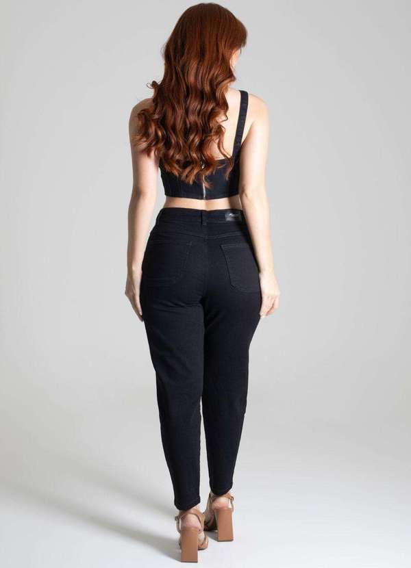 Sawary - Calça Sarja Sawary Mom - 275285 Preto 4
