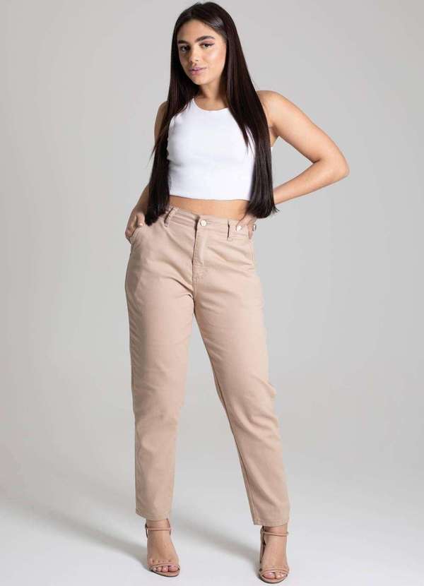 Sawary - Calça Sarja Sawary Mom - 276920 Bege 2