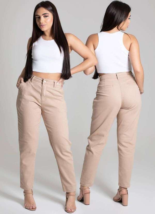 Sawary - Calça Sarja Sawary Mom - 276920 Bege 6