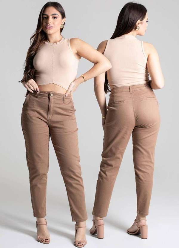 Sawary - Calça Sarja Sawary Mom - 277483 Marrom 6