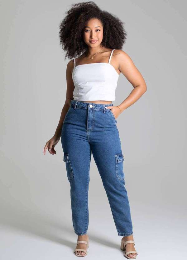 Sawary - Calça Sarja Sawary Mom - 277959 Azul 2