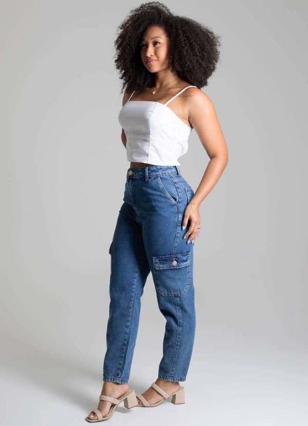 Sawary - Calça Sarja Sawary Mom - 277959 Azul 3