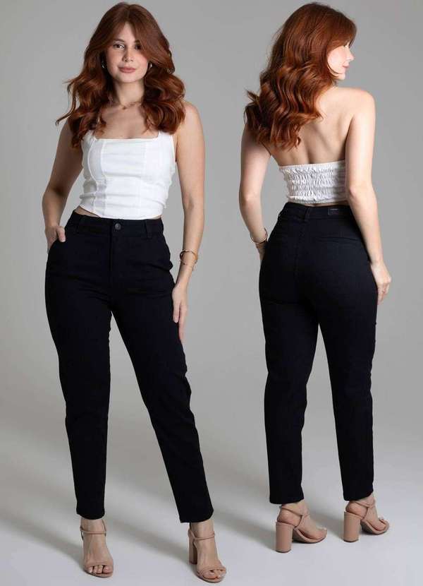 Sawary - Calça Sarja Sawary Mom - 278145 Preto 6