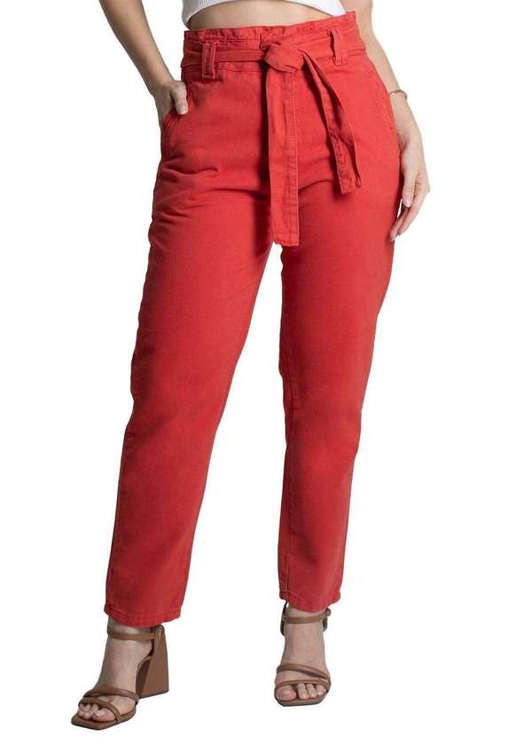 Sawary - Calça Sarja Sawary Mom - 278699 Vermelho
