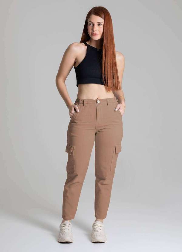 Sawary - Calça Sarja Sawary Mom - 279458 Marrom 5