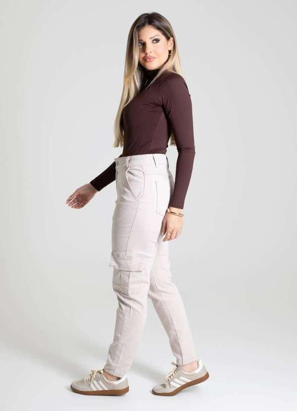 Sawary - Calça Sarja Sawary Mom - 280076 Bege 3