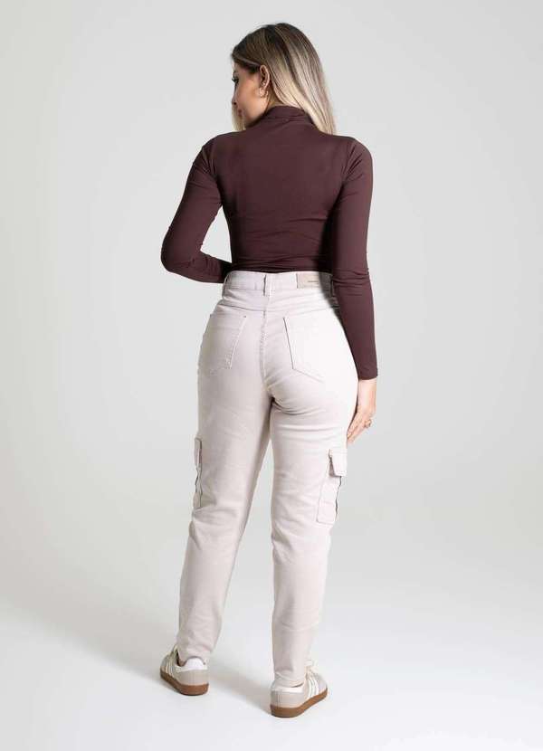 Sawary - Calça Sarja Sawary Mom - 280076 Bege 4