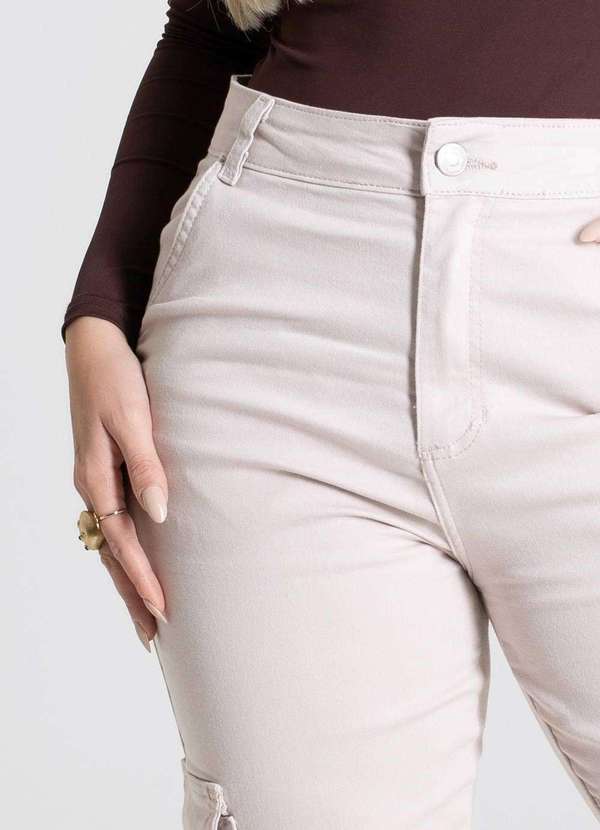 Sawary - Calça Sarja Sawary Mom - 280076 Bege 5