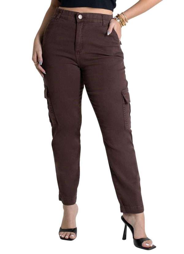 Sawary - Calça Sarja Sawary Mom - 280089 Marrom