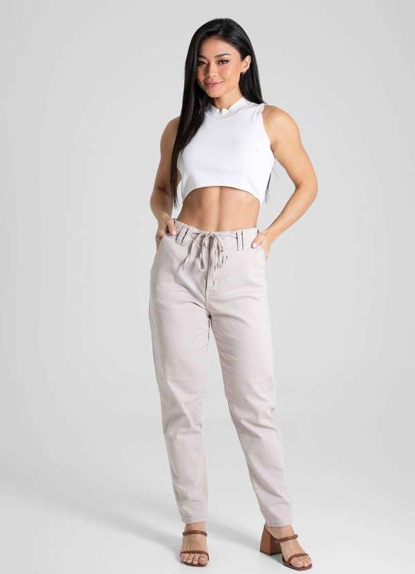 Sawary - Calça Sarja Sawary Mom - 280308 Bege 2