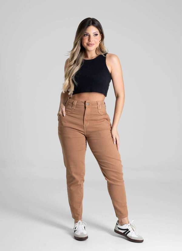 Sawary - Calça Sarja Sawary Mom - 281155 Marrom 2