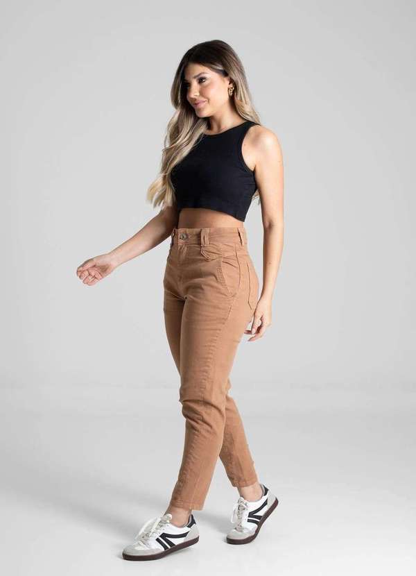 Sawary - Calça Sarja Sawary Mom - 281155 Marrom 3