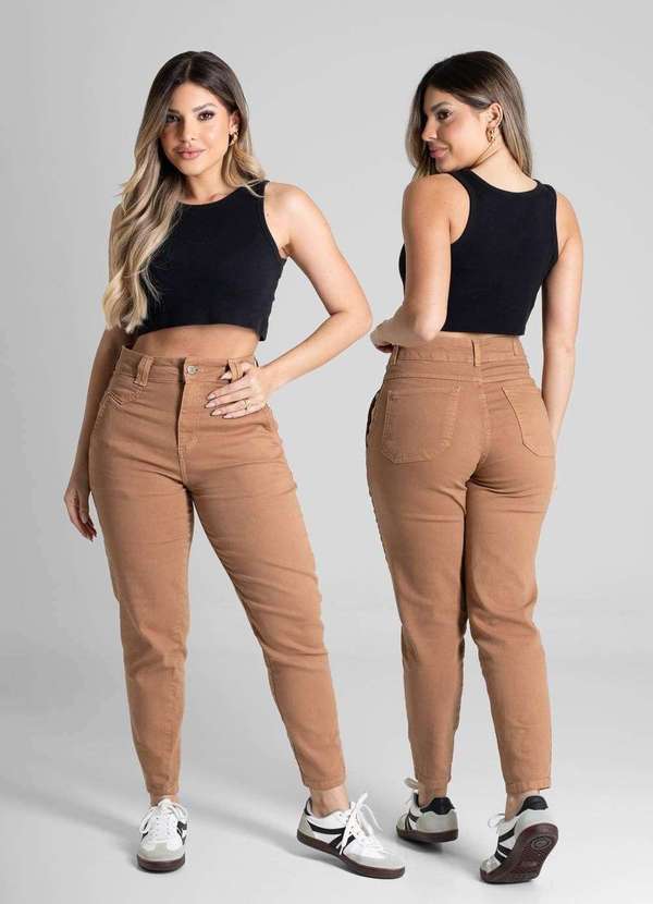 Sawary - Calça Sarja Sawary Mom - 281155 Marrom 6