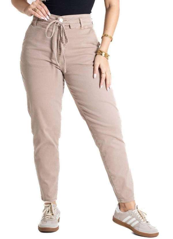 Sawary - Calça Sarja Sawary Mom - 281533 Bege