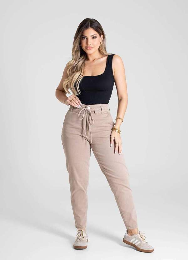 Sawary - Calça Sarja Sawary Mom - 281533 Bege 2