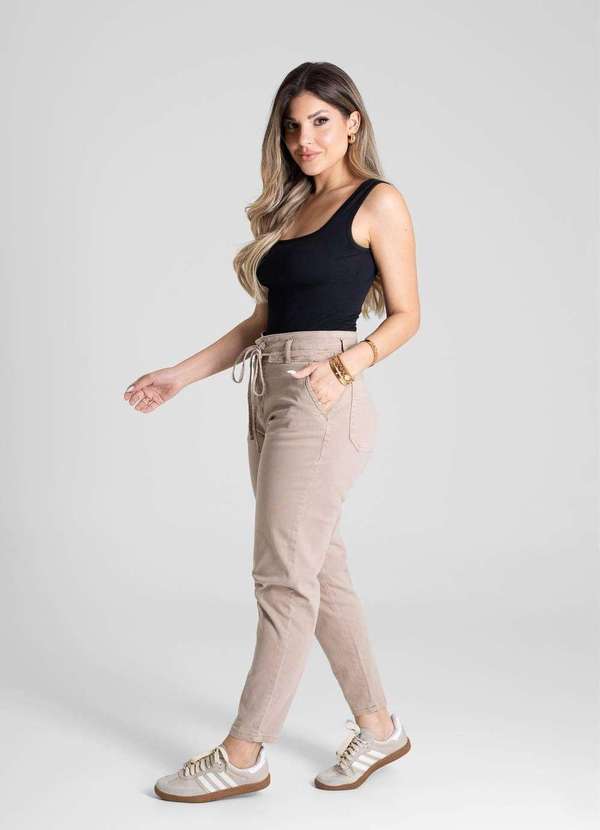 Sawary - Calça Sarja Sawary Mom - 281533 Bege 3