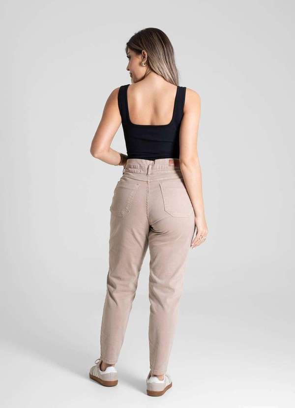 Sawary - Calça Sarja Sawary Mom - 281533 Bege 4