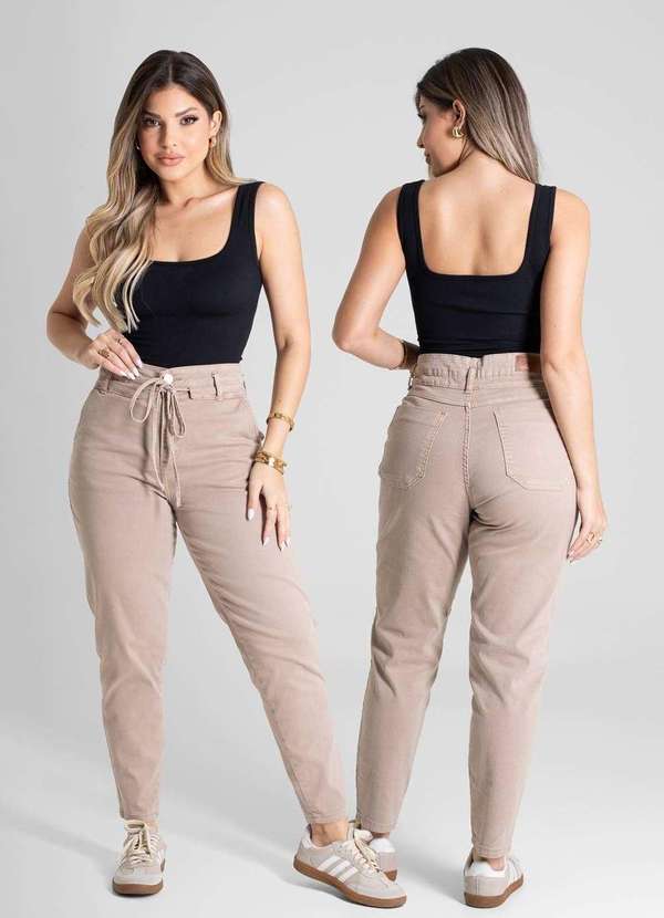 Sawary - Calça Sarja Sawary Mom - 281533 Bege 6