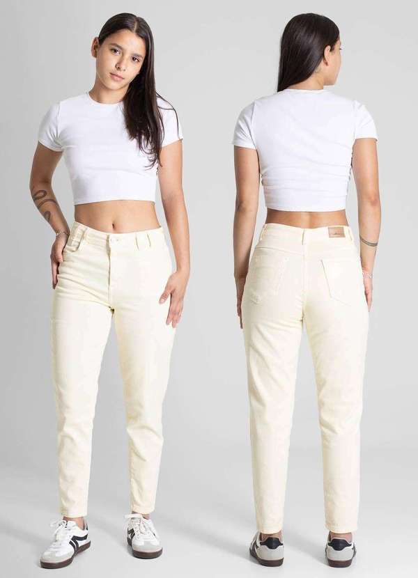 Sawary - Calça Sarja Sawary Mom - 281690 Amarelo 6