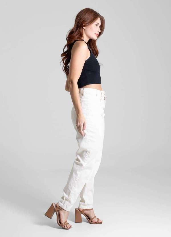 Sawary - Calça Sarja Sawary Mom - 281847 Bege 3