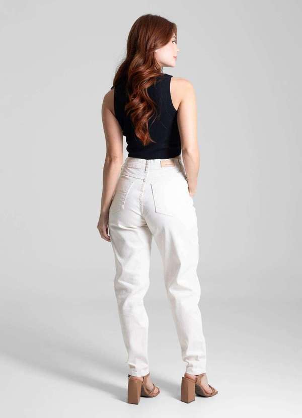 Sawary - Calça Sarja Sawary Mom - 281847 Bege 4