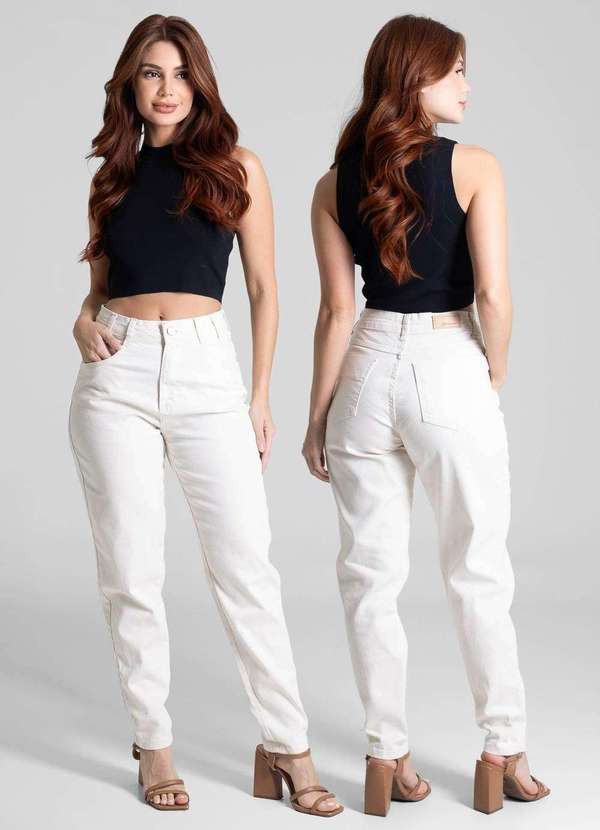 Sawary - Calça Sarja Sawary Mom - 281847 Bege 6