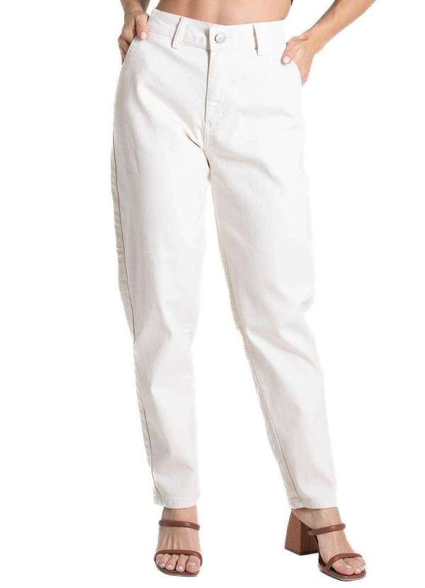 Sawary - Calça Sarja Sawary Mom - 281848 Branco