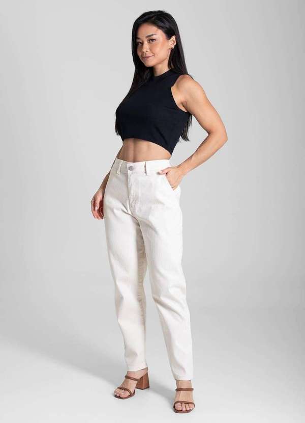 Sawary - Calça Sarja Sawary Mom - 281848 Branco 3