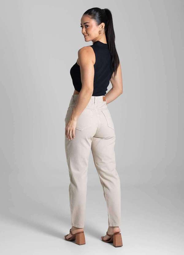 Sawary - Calça Sarja Sawary Mom - 281946 Bege 4