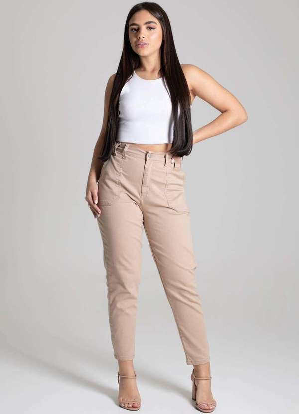 Sawary - Calça Sarja Sawary Mom - 277005 Bege 2