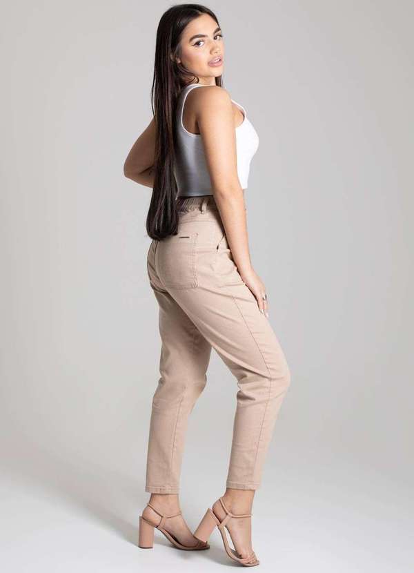 Sawary - Calça Sarja Sawary Mom - 277005 Bege 3