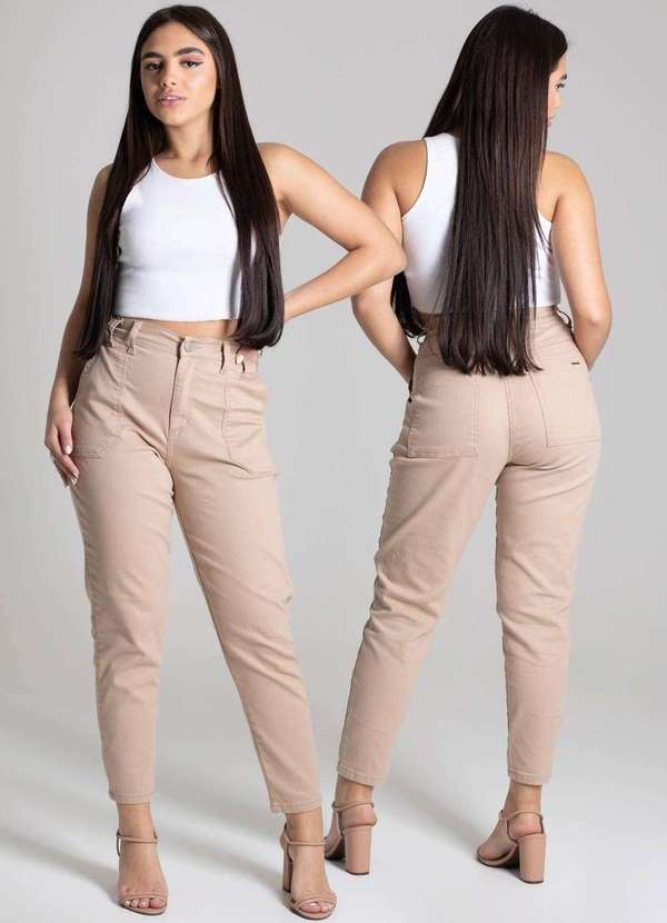 Sawary - Calça Sarja Sawary Mom - 277005 Bege 6
