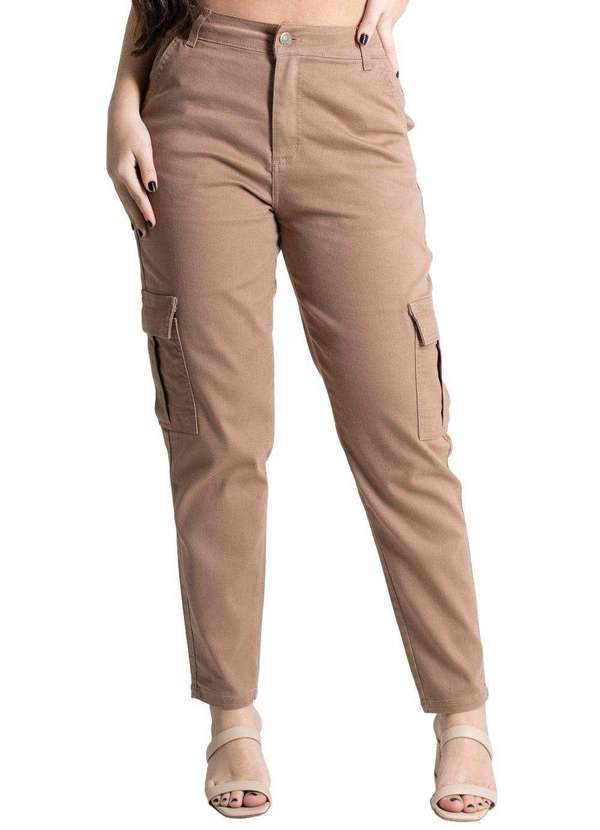 Sawary - Calça Sarja Sawary Mom Bege