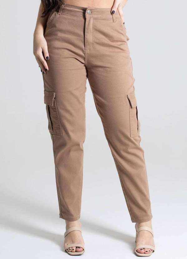 Sawary - Calça Sarja Sawary Mom Bege 5