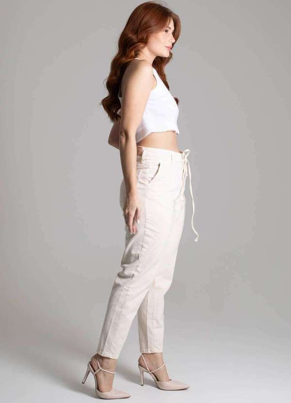 Sawary - Calça Sarja Sawary Mom - 277799 Bege 4