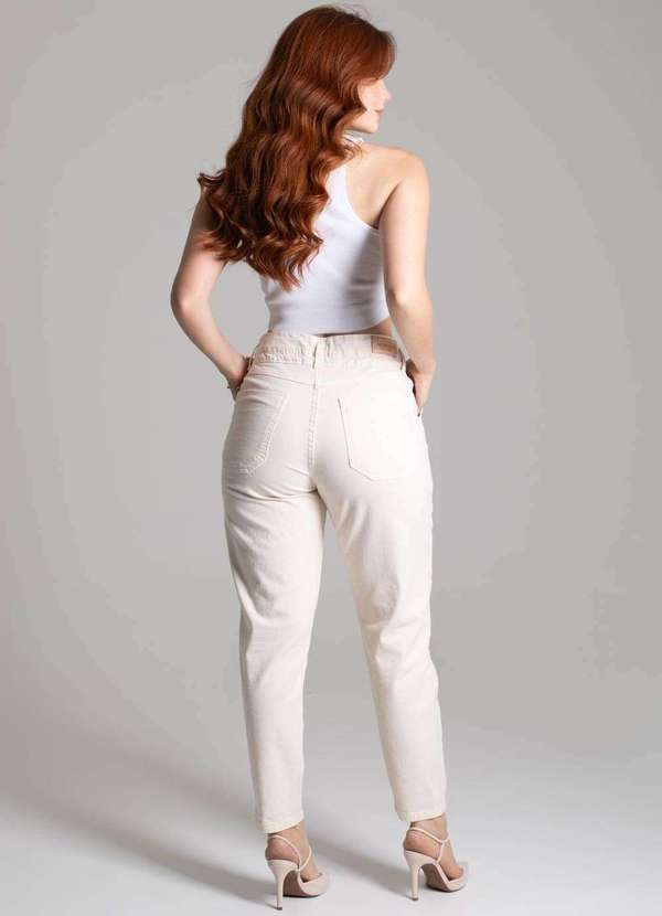 Sawary - Calça Sarja Sawary Mom - 277799 Bege 5