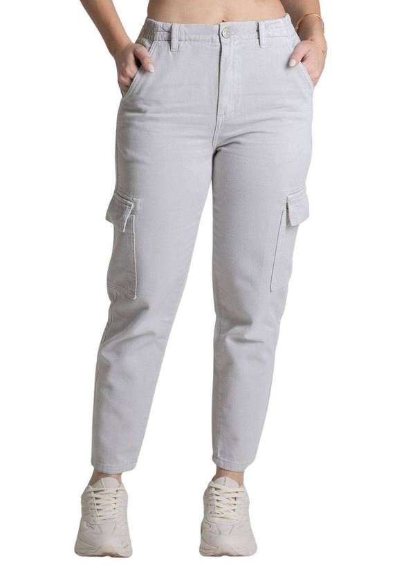 Sawary - Calça Sarja Sawary Mom - 278168 Cinza