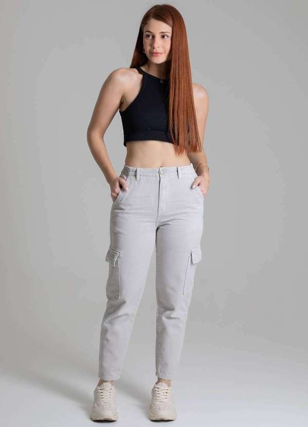 Sawary - Calça Sarja Sawary Mom - 278168 Cinza 2