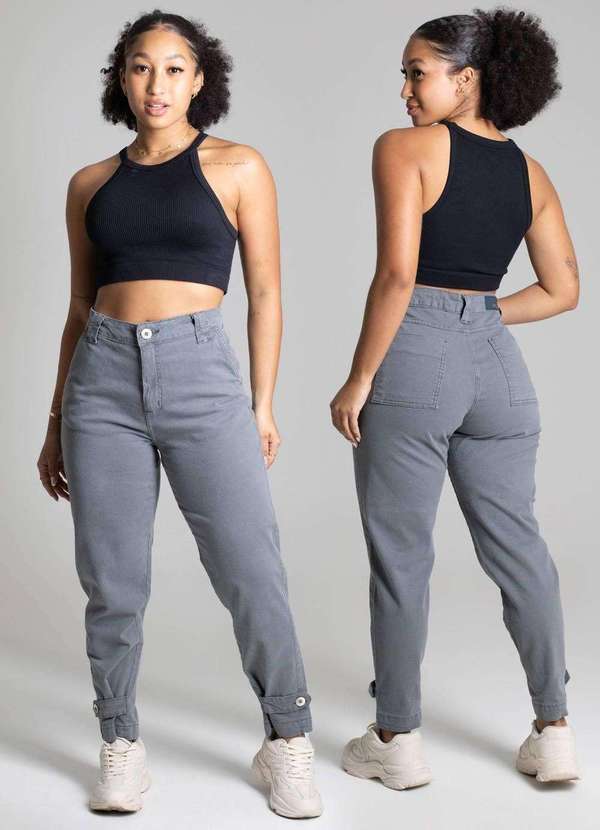 Sawary - Calça Sarja Sawary Mom - 278090 Cinza 6