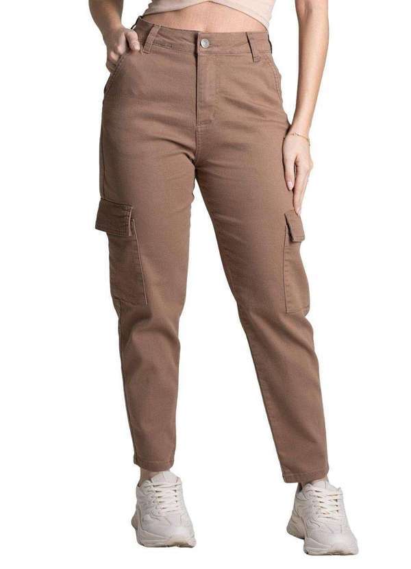 Sawary - Calça Sarja Sawary Mom - 277457 Marrom