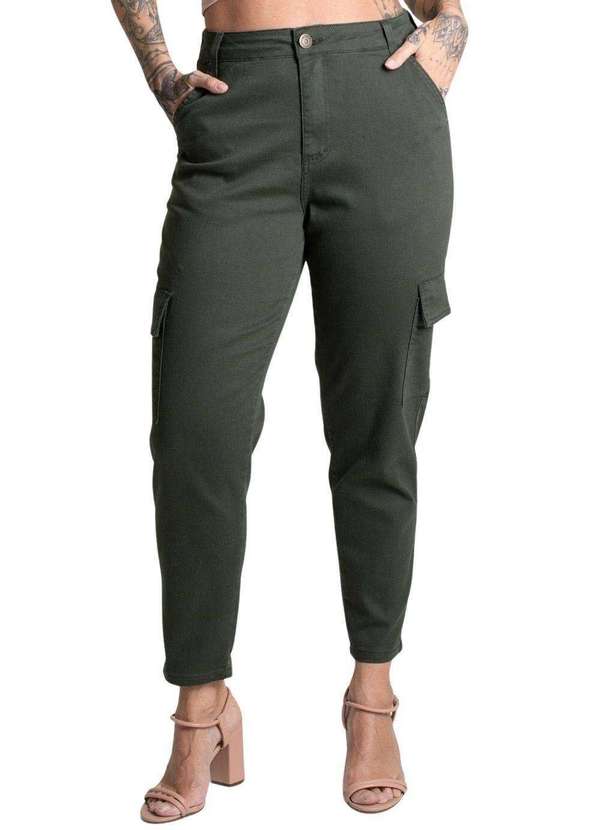 Sawary - Calça Sarja Sawary Mom Verde