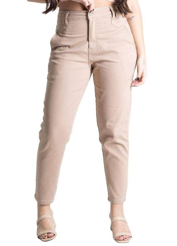 Sawary - Calça Sarja Sawary Mom - 277515 Bege
