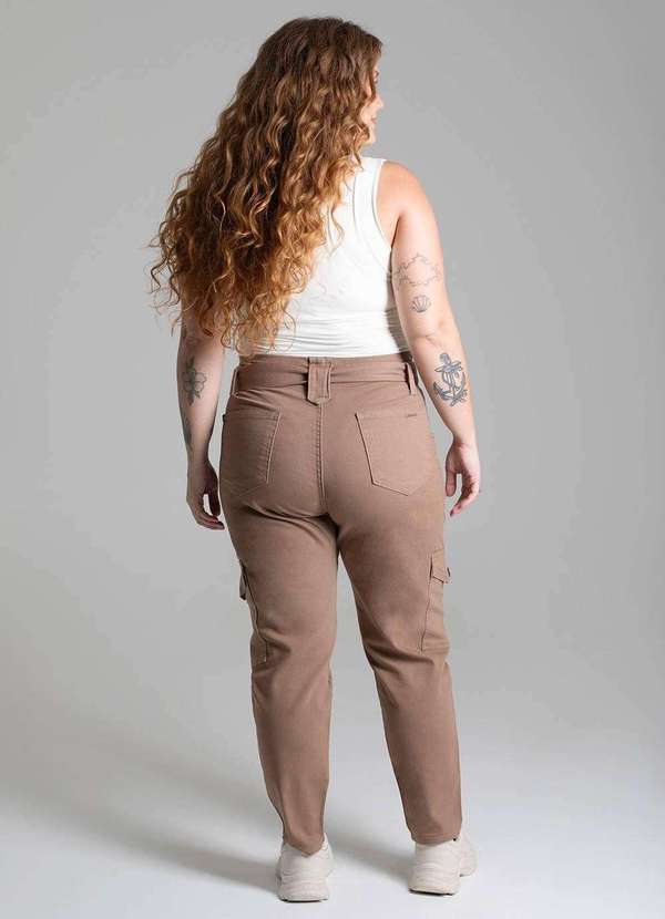 Sawary - Calça Sarja Sawary Plus Size - 278438 Bege 4