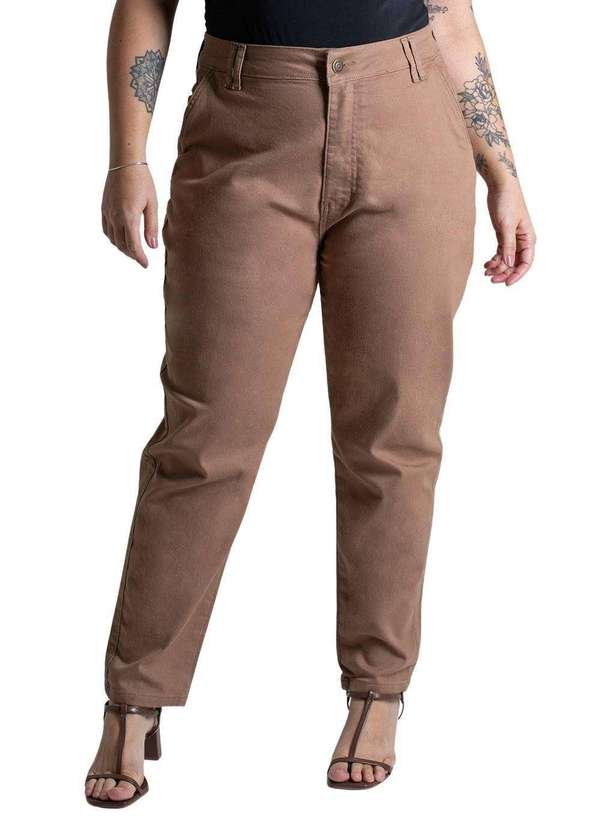 Sawary - Calça Sarja Sawary Plus Size - 278853 Bege