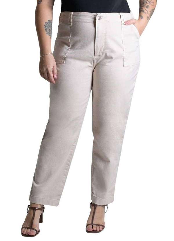 Sawary - Calça Sarja Sawary Plus Size - 279029 Bege