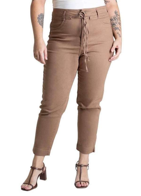 Sawary - Calça Sarja Sawary Plus Size - 279202 Bege