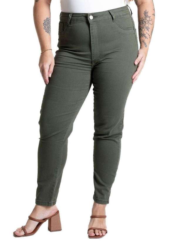 Sawary - Calça Sarja Sawary Plus Size - 282071 Verde