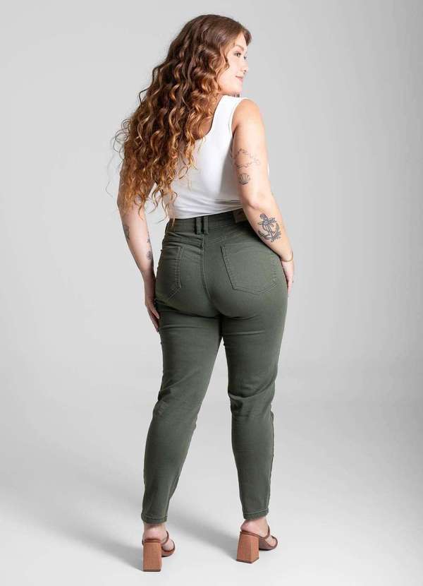 Sawary - Calça Sarja Sawary Plus Size - 282071 Verde 4